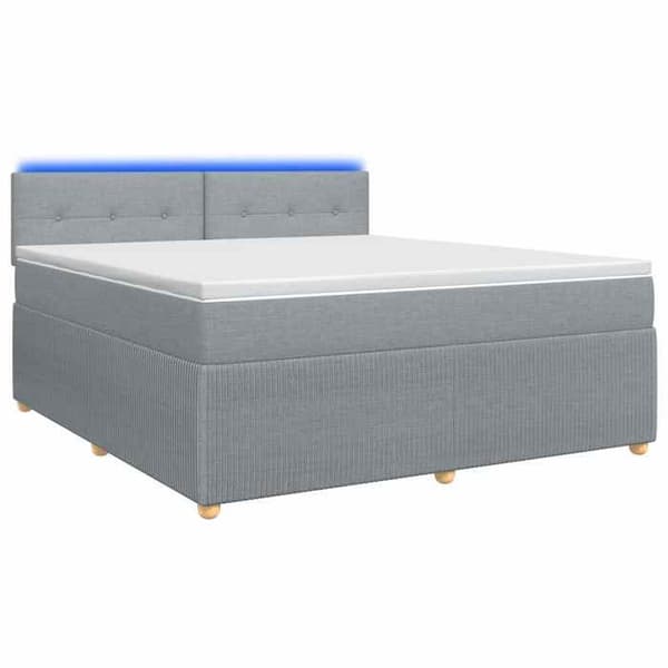 Maison Exclusive - Boxspring säng med madrass Ljusgrå 140 x 200 cm Tyg Ljusgrått