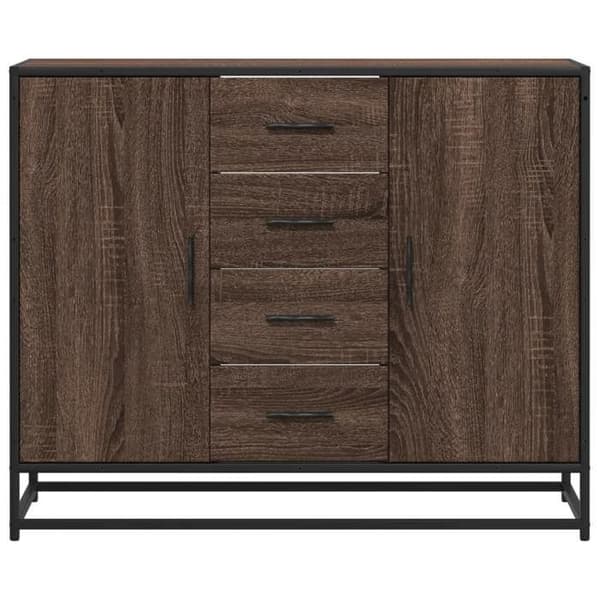 Maison Exclusive - Buffé ek brun 92x35x76 cm Ingenjörsträ Brun ek