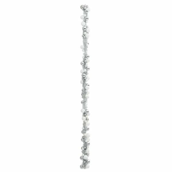 Maison Exclusive - Guirlande af Julekugler Hvid og Sølv 186 cm Polystyren