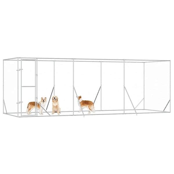 Maison Exclusive - Utomhus hundbur silver 6x2x2 m galvaniserat stål silver-