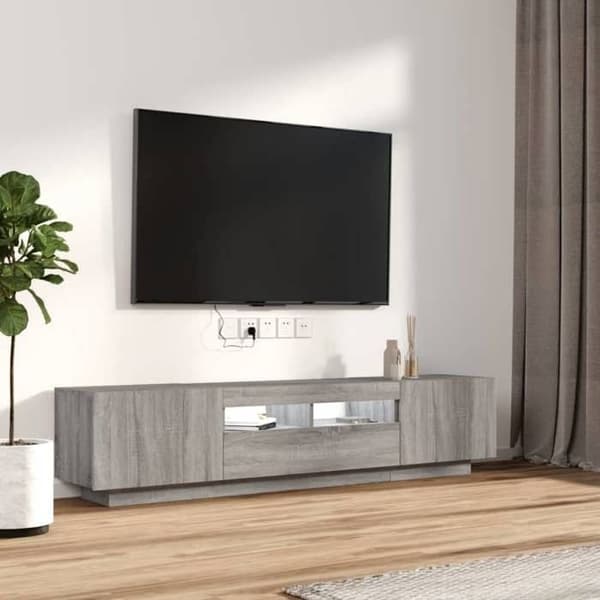 Maison Exclusive - TV-møbel sæt med LED-lys 2 stk Sonoma grå Sonoma grå