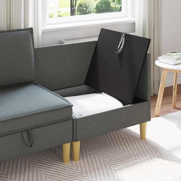Maison Exclusive - Hjørnesofa med opbevaring Mørkegrå Stof