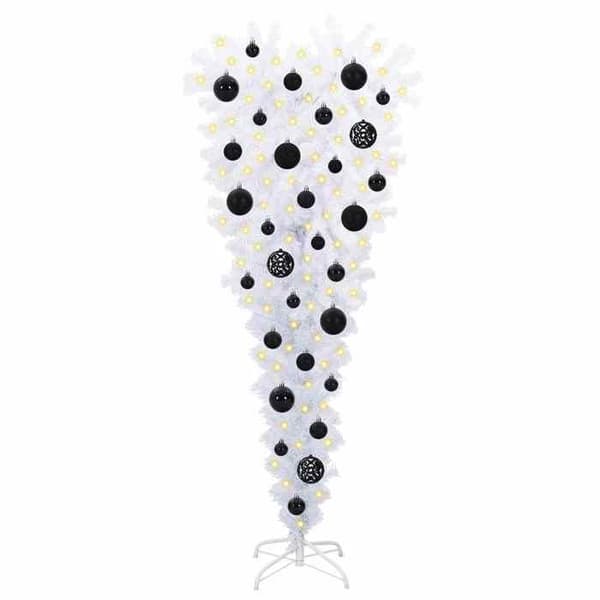 Kunstig juletræ - EKSKLUSIV HUS - 120 cm - 150 LED - PVC & stål - USB-strøm Vit