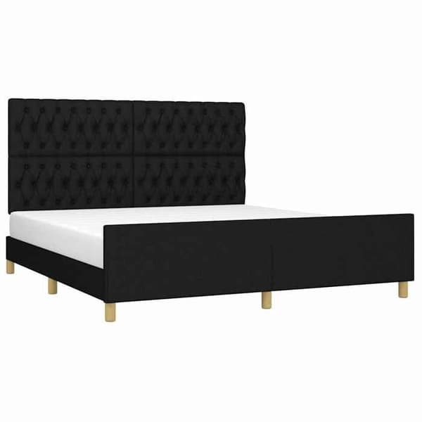 Sengestel - EKSKLUSIV HUS - 180x200 - Sort - Polyesterstof - Justerbar hovedgærde Svart