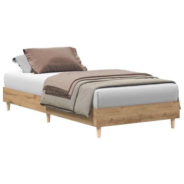 Maison Exclusive - Håndlavet egetræsseng 80 x 200 cm Ingeniørtræ