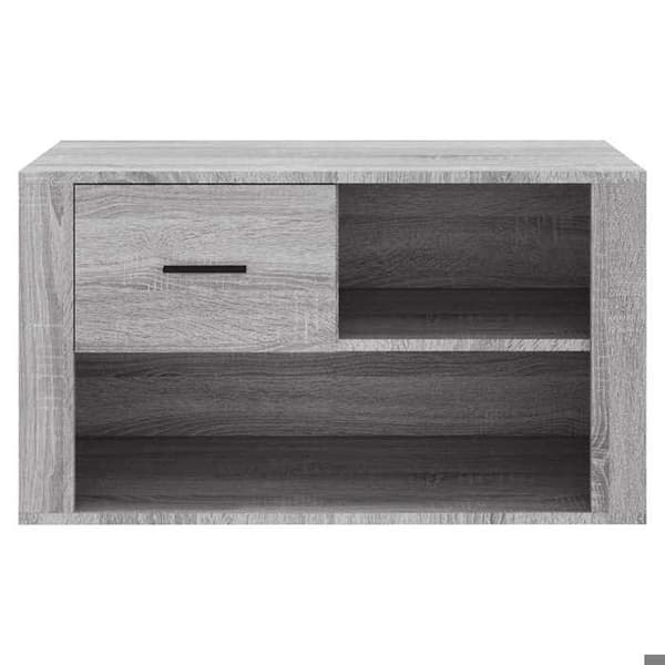 Skoark - EKSKLUSIV HUS - Sonoma grå - 80x35x45 cm - Ingeniørtræ - 2 rum + skuffe Sonoma grå
