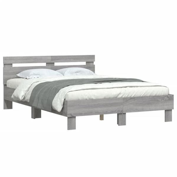 Maison Exclusive - Sengestel uden madras sonoma grå 135x190 cm