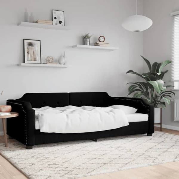 Maison Exclusive - Sengebænk uden madras sort 100x200 cm stof