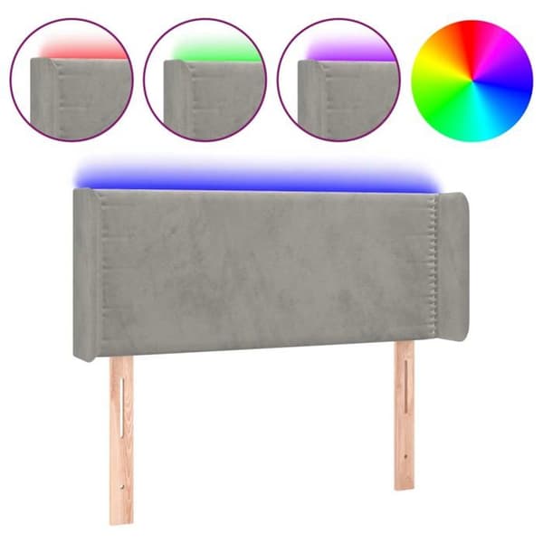 Maison Exclusive - LED-päätyharso Vaaleanharmaa 103x16x78/88 cm Sametti ljusgrått