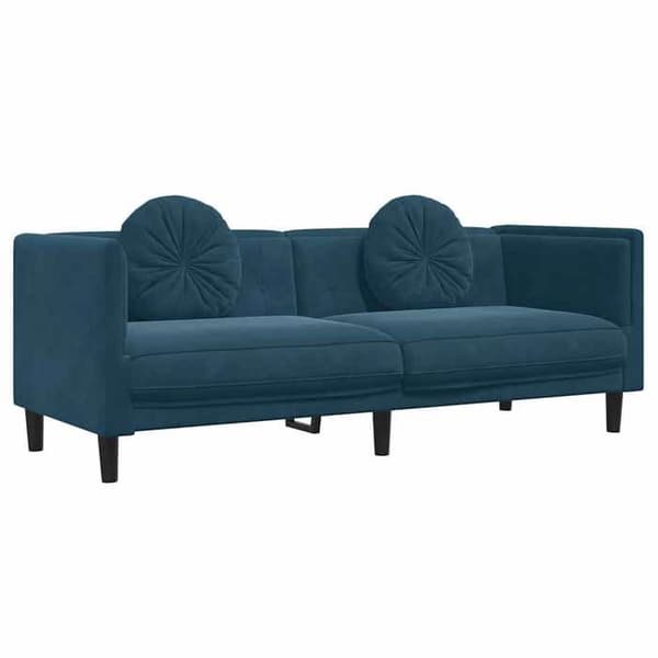 Maison Exclusive - Sæt af 3 sofaer med blå velourpuder