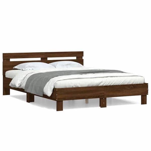 Maison Exclusive - Sengestel uden madras i brunt egetræ 150x200 cm