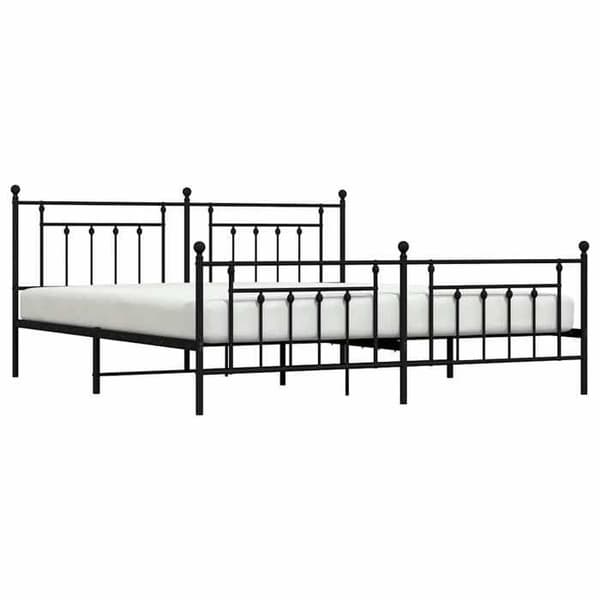 Sengestel - EKSKLUSIV HUS - 193x203 cm - Sort - Metal - Lamelseng, opbevaring under seng Svart