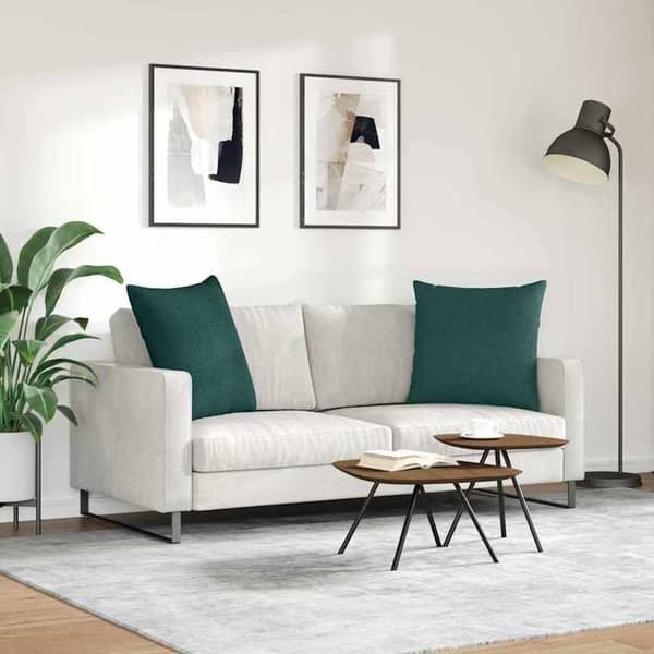 Soffkuddar - EXKLUSIV HEM - 80 x 80 cm - 2-pack - Mörkgrön - Dragkedjefodral & polyesterfyllning Mörkgrön