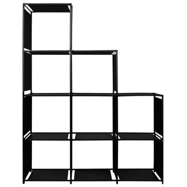 Reol - EKSKLUSIV HUS - Trappe reol - 130x45x170 cm - 9 rum - Sort stof