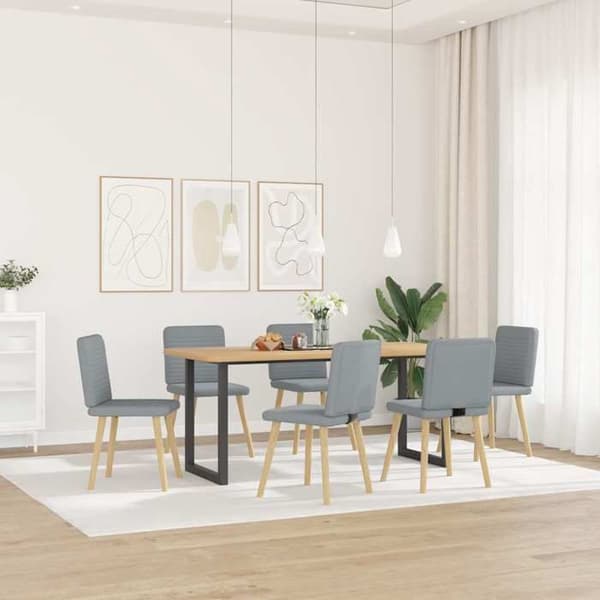 Maison Exclusive - Matstolar set om 6 ljusgrå tyg