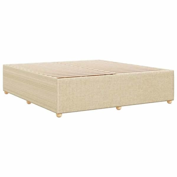 Sengestel - EKSKLUSIV HUS - 200x200 cm - Creme - Polyesterstof - Lamelseng Grädde