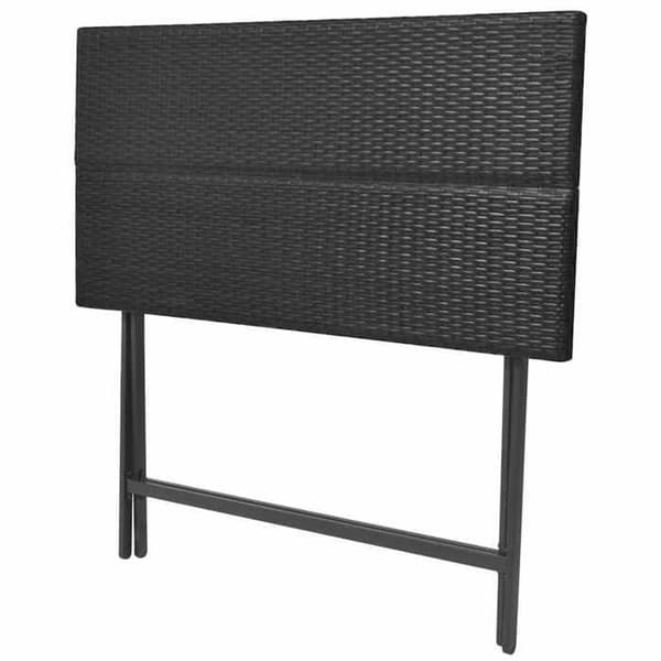 Maison Exclusive - Fällbart utomhusmatbord 7 delar i stål och flätad resin