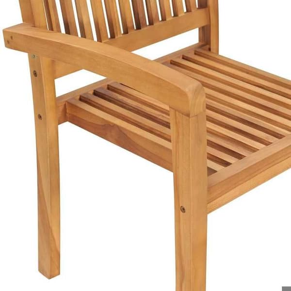 Maison Exclusive - Stabelbare havestole med puder sæt af 8 Solid teak beige