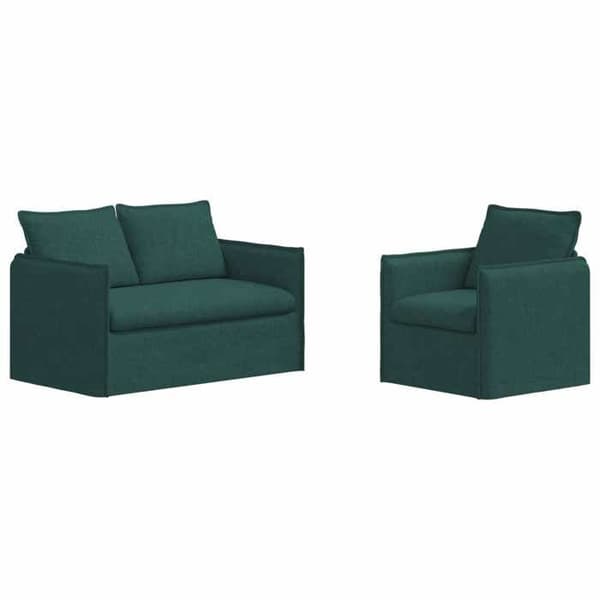 Maison Exclusive - Sæt af 2 sofaer Mørkegrøn Stof