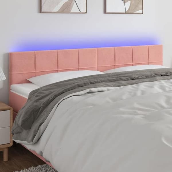 Maison Exclusive - LED Hovedgærde Rosa 160x5x78/88 cm Velour rosa