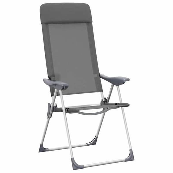 Maison Exclusive - Fällbara campingstolar set om 2 Grå Aluminium