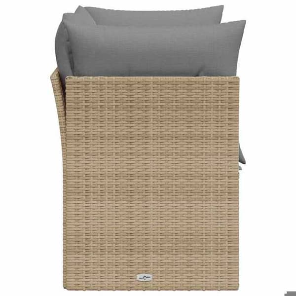 Trädgårdsoffa - EXKLUSIV HEM - 2-sitssoffa - Flätad resin - Beige - Avtagbara kuddar beige
