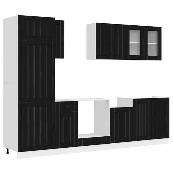 Maison Exclusive - 8-delars köksskåpset Kalmar i ingenjörsträ