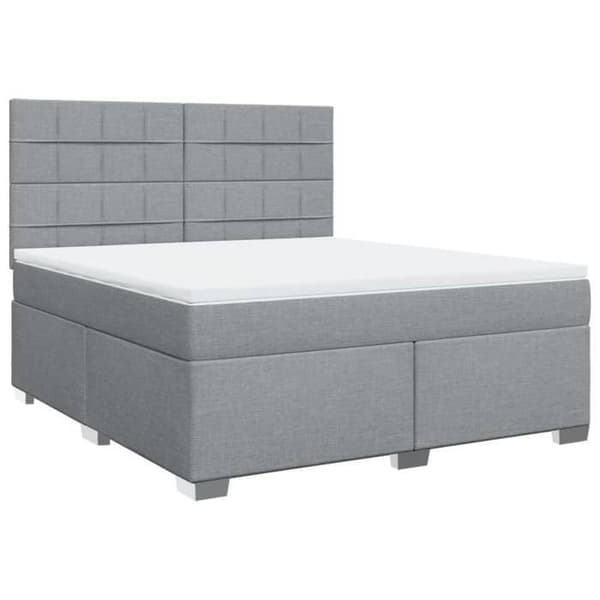Maison Exclusive - Sängbotten med lameller och grått madrass 180x200cm Tyg