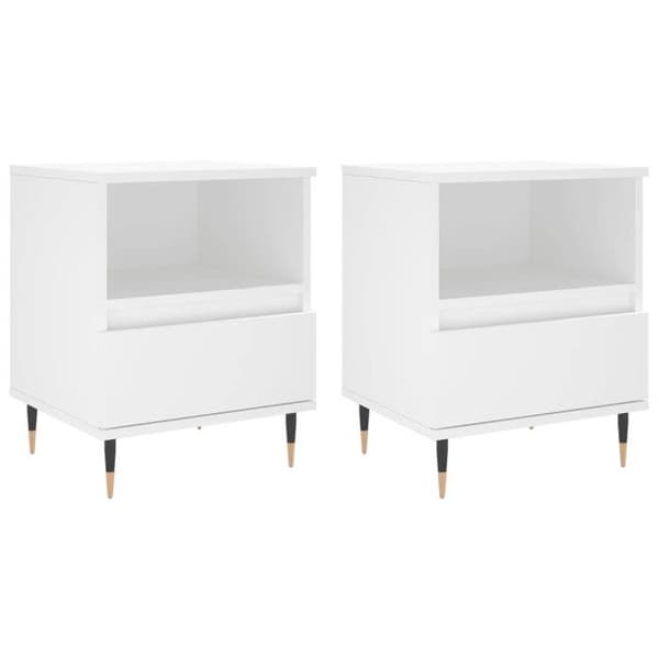 Maison Exclusive - Sängbord 2 st vit 40x35x50 cm ingenjörsträ Vit