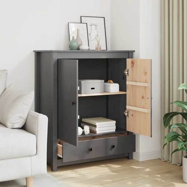 Maison Exclusive - Harmaa buffet 83x41,5x100 cm Massiivipuu mänty Grå
