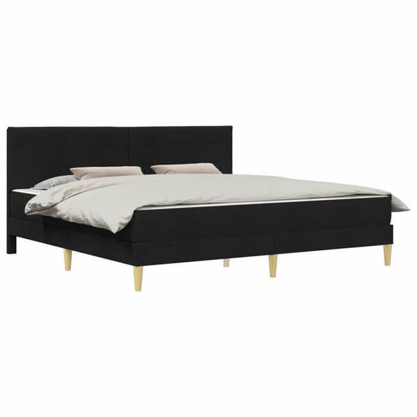 Maison Exclusive - Sänkykehys patjalla Musta 200 x 200 cm Polyesteri Svart