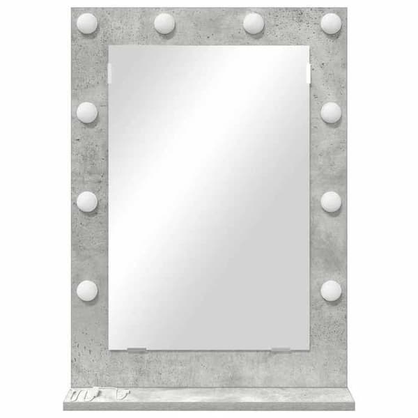 Maison Exclusive - Betonggrå spegel för badrum 70 x 50 x 18 cm Rektangulär