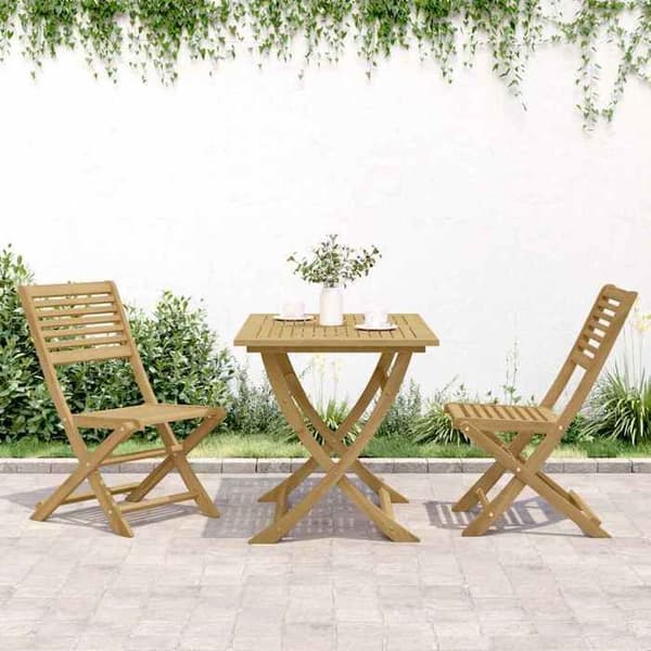 Maison Exclusive - Fällstolar (set om 2) 48,5 x 61,5 x 87 cm, massiv akaciaträ