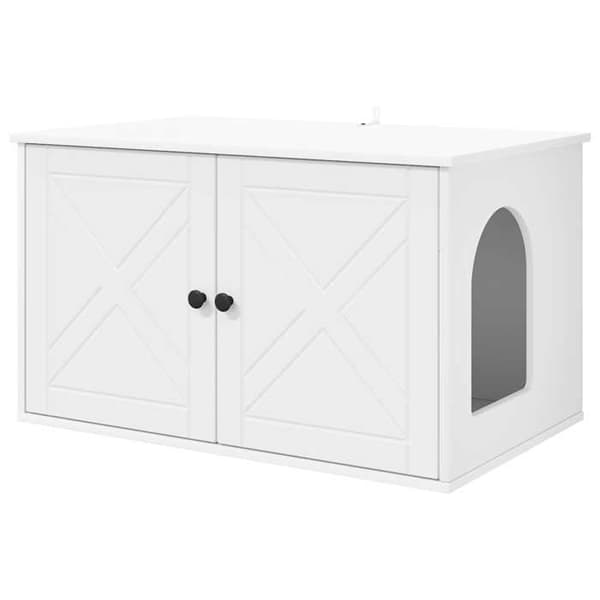Exklusivt hus - Hus för katt Vit 85 x 55 x 50,5 cm Ingenjörsträ Vit