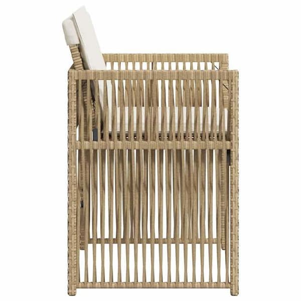 Maison Exclusive - Trädgårdsstolar med kuddar, set om 4, beige flätad resin beige