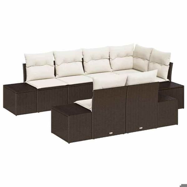 Maison Exclusive - 7 pc have sofa sæt i brun og creme polyrotin
