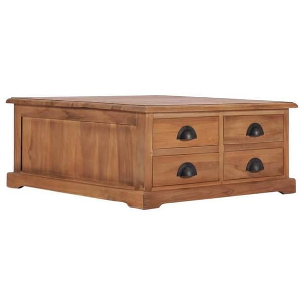 Maison Exclusive - Sofabord 68x68x30 cm Solid teaktræ Teckmassiv (färgvariationer och ådr