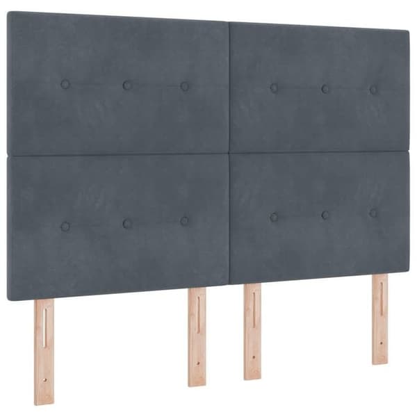Maison Exclusive - Boxspring-sänky tummanharmaalla patjalla 140 x 200 cm Sametti
