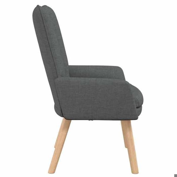 Fåtölj - EXKLUSIV HEM - 63 x 67 x 94 cm - Mörkgrå - Polyester tyg - Gummiträ ben Mörkgrå
