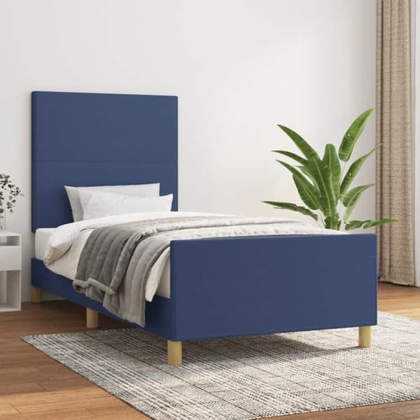 Maison Exclusive - Sengestel uden madras blå 90x190 cm stof Blå