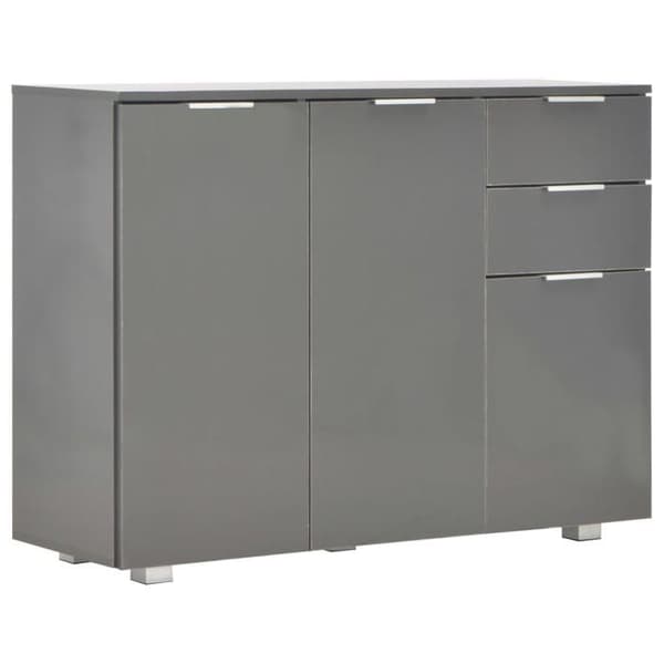 Buffet - Maison Exclusive - Glansgrå - 3 døre & 2 skuffer - 107 x 35 x 80,5 cm Glänsande grå