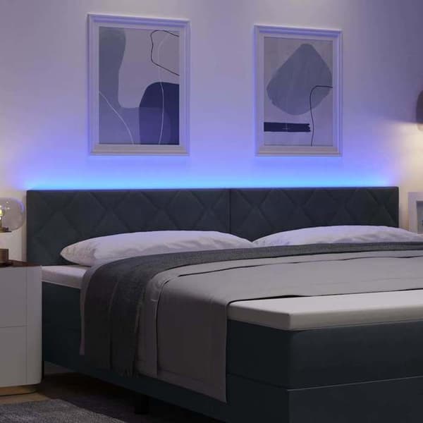Maison Exclusive - LED-huvudgavel Mörkgrå 200 cm Sammet