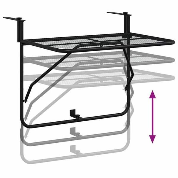 Maison Exclusive - Balkonbord Sort 60x40 cm Stål Svart