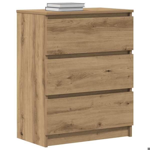 Maison Exclusive - Buffet i massivt egetræ 60 x 35 x 76 cm ingeniørtræ