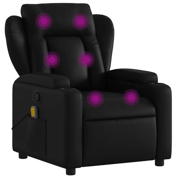 Maison Exclusive - Sort læderlook massage stol med vippefunktion