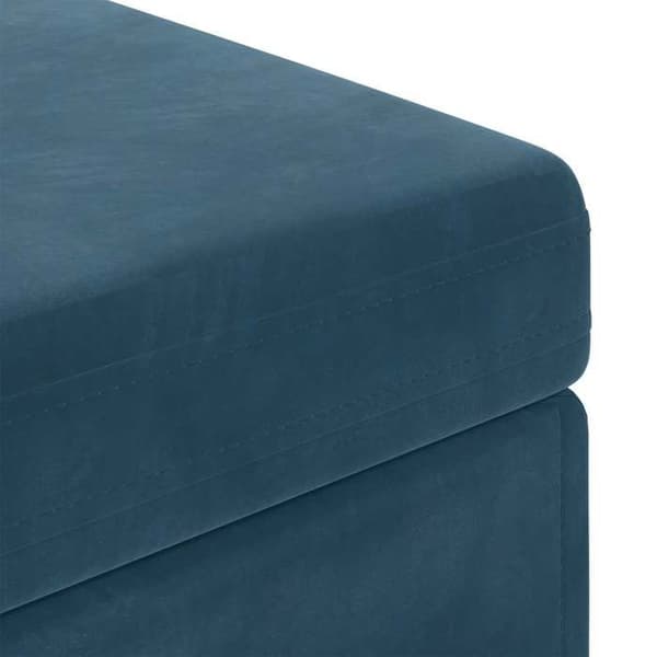 Taburet - EKSKLUSIV HUS - 101x41x40 cm - Blå - Velour - Komposittræ Blå