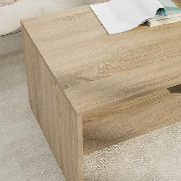 Soffbord - EXKLUSIV HEM - Sonoma-ek - 100x50x40 cm - Ingenjörsträ - Rektangulär Sonoma ek