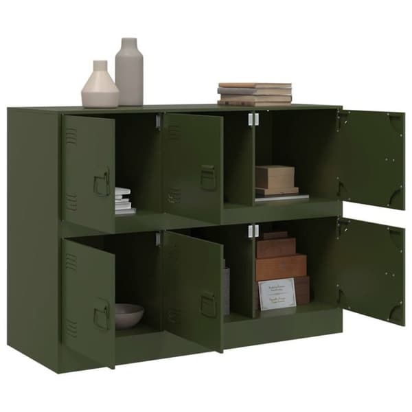 Maison Exclusive - Buffé grön oliv 99x39x73 cm stål