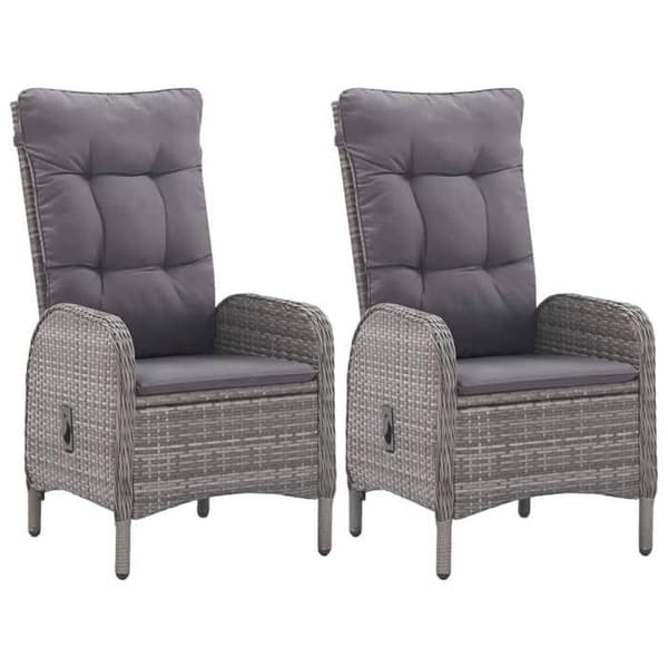 Maison Exclusive - Trädgårdsbistro-set 3 delar Flätad resin och glas Grå Grå