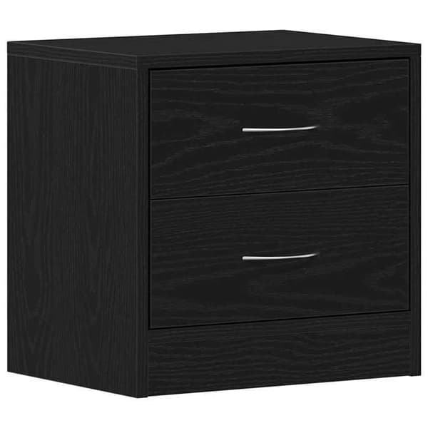 Maison Exclusive - Natborde 2 stk. sort eg 40x30x40cm ingeniørtræ